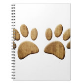 Hout Dog Paw Print Notitieboek (Voorkant)