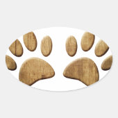 Hout Dog Paw Print Ovale Sticker (Voorkant)