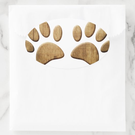 Hout Dog Paw Print Ovale Sticker (Tas)
