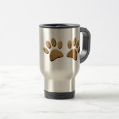 Hout Dog Paw Print Reisbeker (Voorkant rechts)