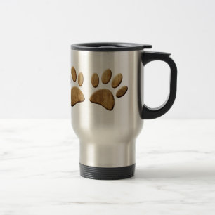 Hout Dog Paw Print Reisbeker