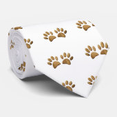 Hout Dog Paw Print Stropdas (Opgerold)