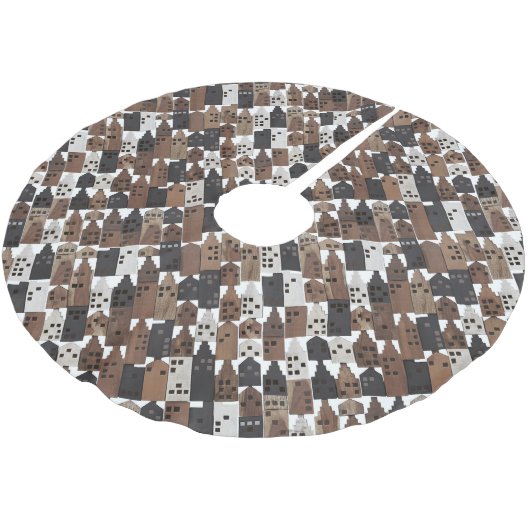 Hout dorp Kerstboom rok (Gekanteld)