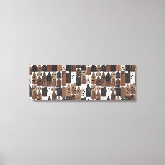 Hout dorp verpakt canvas (Voorkant)