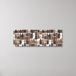 Hout dorp verpakt canvas afdruk