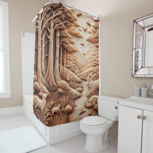 Hout Douchegordijn (In situ)