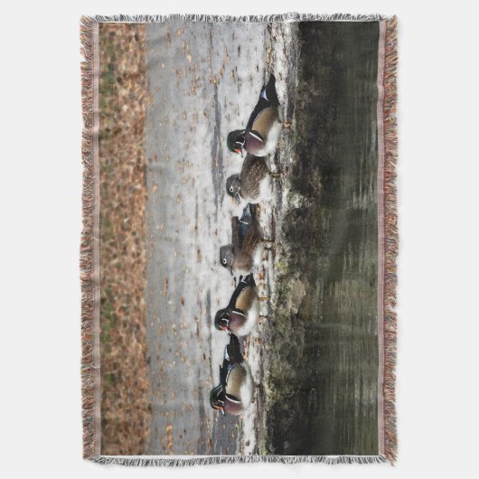 Hout Duck Birds Throw Blanket Deken (Voorkant Verticaal)