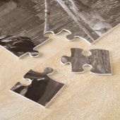 Hout Duck Drake en Hen in Sepia Legpuzzel (Zijkant)