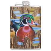 Hout Duck Flask, Duck Hunting Heupfles (Voorkant)