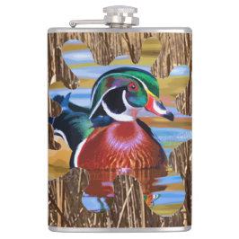 Hout Duck Flask, Duck Hunting Heupfles