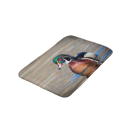 Hout Duck in een vijver Badmat (Gekanteld)