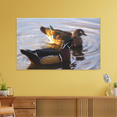 Hout Duck Mates Stretted Canvas Art Print (Insitu (Woonkamer))