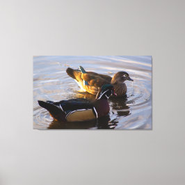 Hout Duck Mates Stretted Canvas Art Print