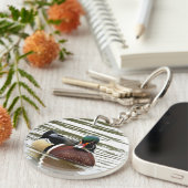 Hout Duck met Attitude Sleutelhanger (Voorkant Rechts)