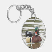 Hout Duck met Attitude Sleutelhanger (Voorkant Links)