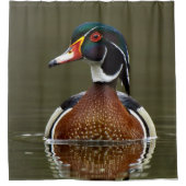 Hout Duck on Water Douchegordijn (Voorkant)