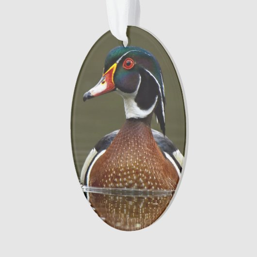 Hout Duck on Water Ornament (voorkant)