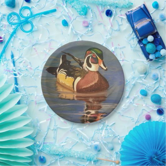 Hout Duck on Water Paper Bord (Feest)