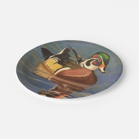 Hout Duck on Water Paper Bord (Gekanteld)