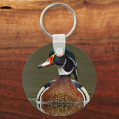 Hout Duck on Water Sleutelhanger (Voorkant)