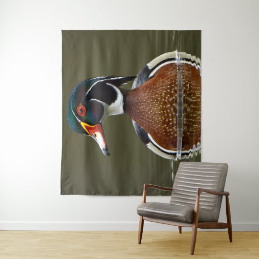 Hout Duck on Water Wandkleed (In situ)