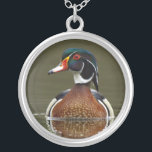 Hout Duck on Water Zilver Vergulden Ketting<br><div class="desc">Mooi hout Duck die op het water drijft</div>