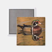 Hout Duck op Golden Lake Magneet (Voorkant / Achterkant)
