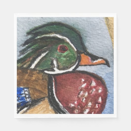 Hout Duck Party Papier Servetten Rustiek (Voorkant)