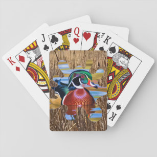Hout Duck Plays Cards, Duck Hunting Pokerkaarten