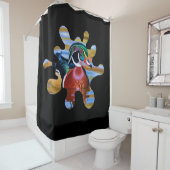 Hout Duck Shower Curtain, Duck Hunting Douchegordijn (In situ)