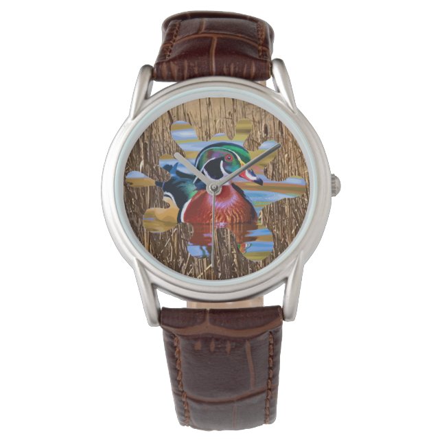 Hout Duck Watch, Duck Hunting Horloge (Voorkant)