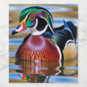 Hout Duck Wine Bottle, Duck Hunting Wijn Etiket (Enkel label)