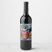 Hout Duck Wine Bottle, Duck Hunting Wijn Etiket (Voorkant)