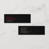 Hout Eenvoudig Slim Rood Grijs Trendy Visitekaartj Mini Visitekaartje (Voorkant / Achterkant)