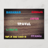 Hout-effect Reizen Briefkaart (Voorkant)