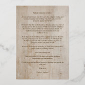 Hout-effect Rustic Dragonfly Couple Foto Folie Uitnodiging (Achterkant)