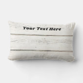 Hout Effect Wit Rustiek Land Chic Gepersonaliseerd Kussen (Achterkant)