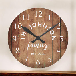 Hout Eigen familienaam Rustic Farmhouse Grote Klok