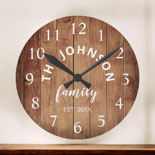 Hout Eigen familienaam Rustic Farmhouse Grote Klok
