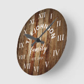 Hout Eigen familienaam Rustic Farmhouse Ronde Klok (Hoek)