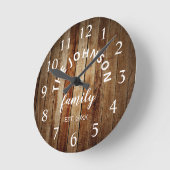 Hout Eigen familienaam Rustic Farmhouse Ronde Klok (Hoek)