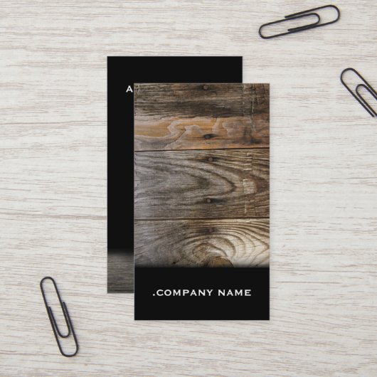 Hout - Elegant Visitekaartje (Voorkant / Achterkant in situ)