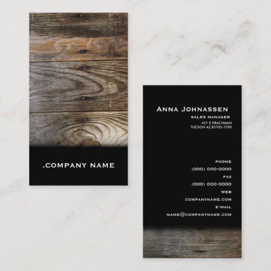Hout - Elegant Visitekaartje (Voorkant / Achterkant)