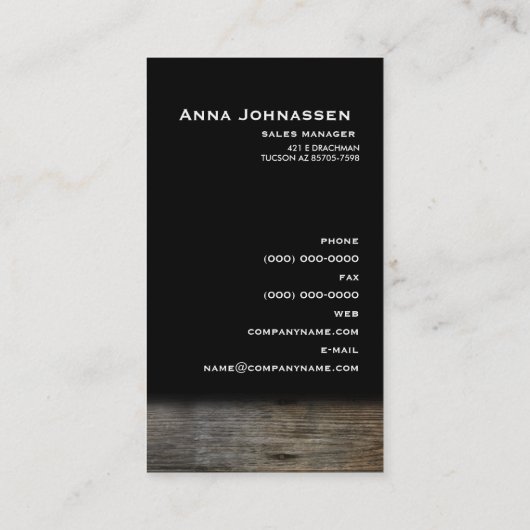 Hout - Elegant Visitekaartje (Achterkant)