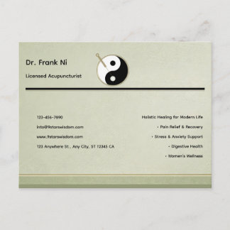 Hout Element Minimalistische Acupunctuur Businessk Briefkaart