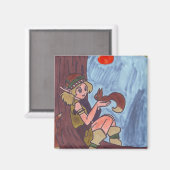 Hout Elf met eekhoorn Magneet (Voorkant / Achterkant)