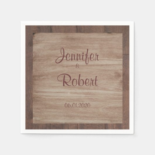 Hout en Berk Land Bruiloft Servet (Voorkant)