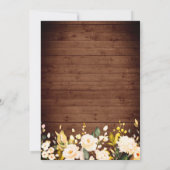 Hout en Blush Rozen en Lantern Waterverf bruiloft Kaart (Achterkant)