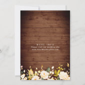 Hout en Blush Rozen en Lantern Waterverf bruiloft Kaart (Achterkant)