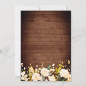 Hout en Blush Rozen en Lantern Waterverf bruiloft Kaart (Achterkant)